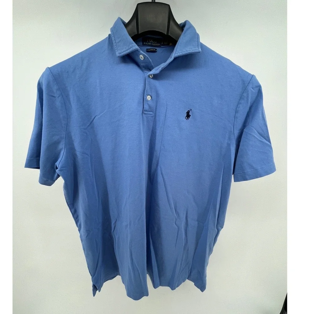 Polo Ralph Lauren Mens Classic Fit Short Sleeve Polo Shirt Blue XL Pony Logo - Picture 2 of 7